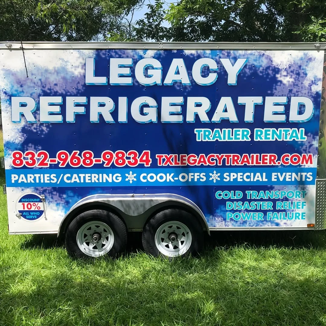 Legacy Refrigerated Trailer Rental full commercial semi-trailer vinyl wrap installed by Stingray Signs LLC