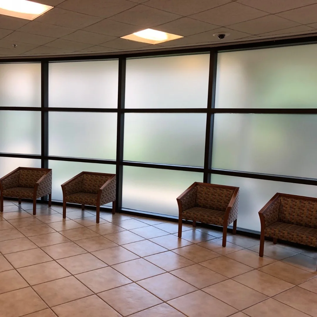 Commercial Office Frosted Privacy Tint — Storefront Window Graphics installed by Stingray Signs LLC