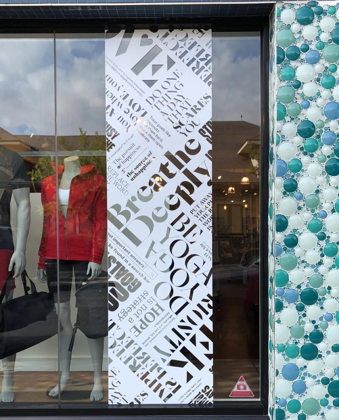 Lululemon Window Typography Detail — Storefront Window Graphics installed by Stingray Signs LLC