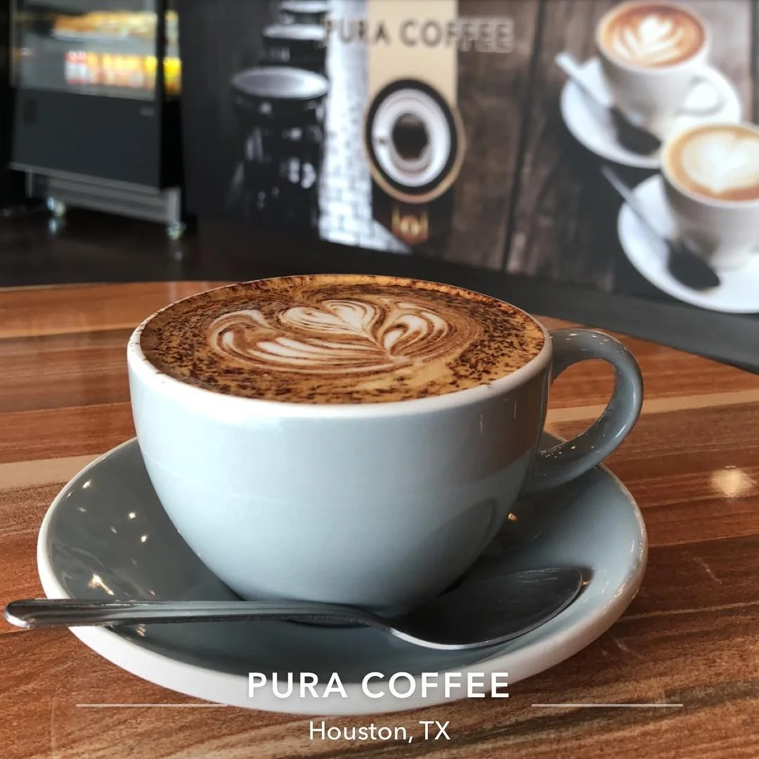 Pura Coffee Latte Art Window Graphic — Storefront Window Graphics installed by Stingray Signs LLC